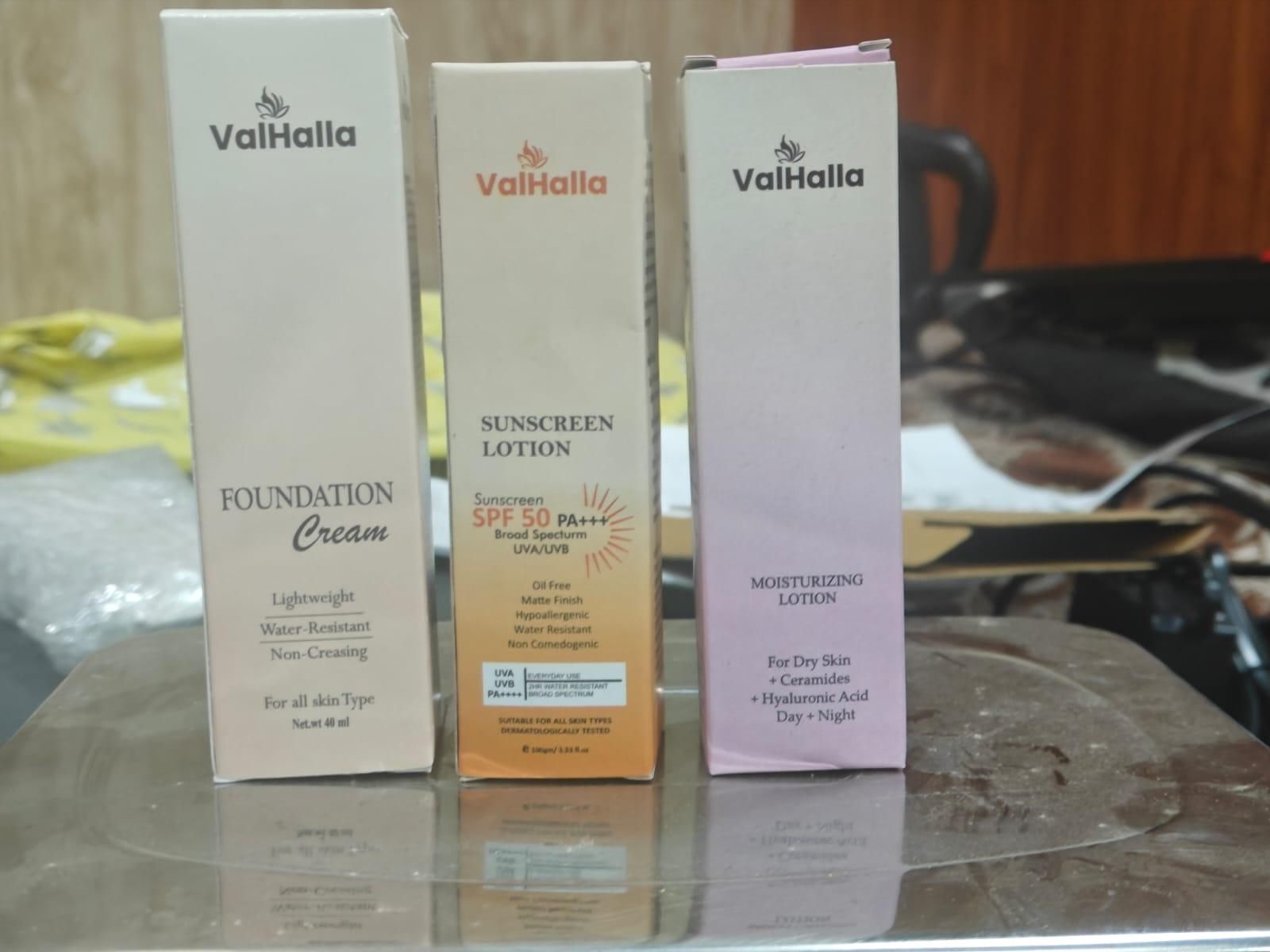 Combo of Moisturizer Lotion Foundation Cream and Sunscreen (Pack of 3 Product)